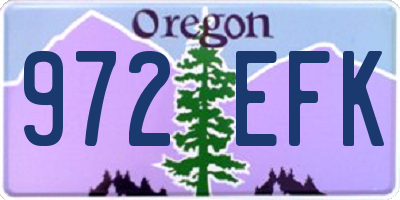 OR license plate 972EFK