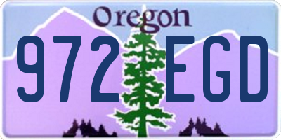 OR license plate 972EGD