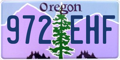 OR license plate 972EHF