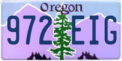 OR license plate 972EIG