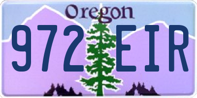 OR license plate 972EIR