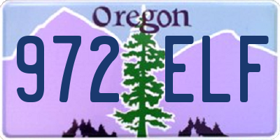 OR license plate 972ELF
