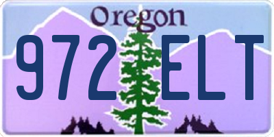 OR license plate 972ELT