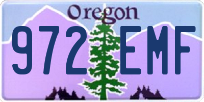OR license plate 972EMF