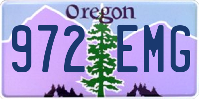 OR license plate 972EMG