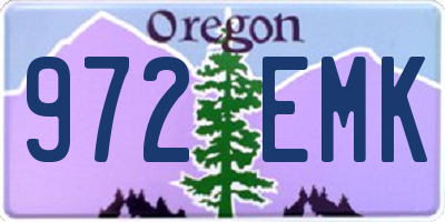 OR license plate 972EMK