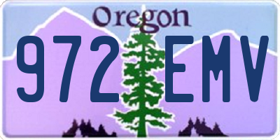 OR license plate 972EMV