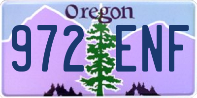 OR license plate 972ENF