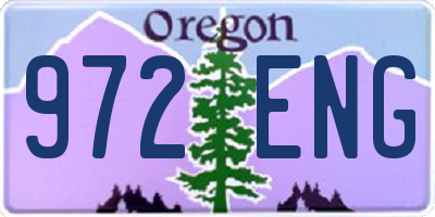 OR license plate 972ENG