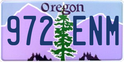 OR license plate 972ENM