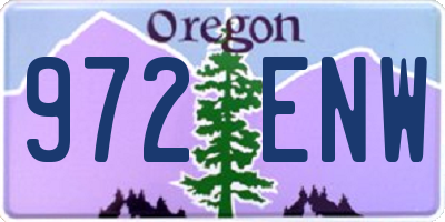 OR license plate 972ENW