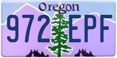 OR license plate 972EPF