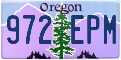 OR license plate 972EPM