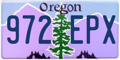 OR license plate 972EPX