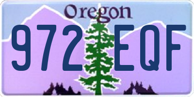 OR license plate 972EQF