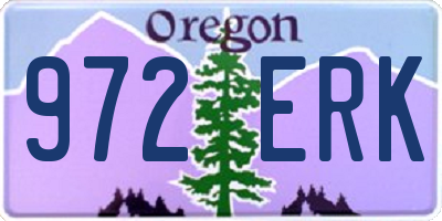 OR license plate 972ERK