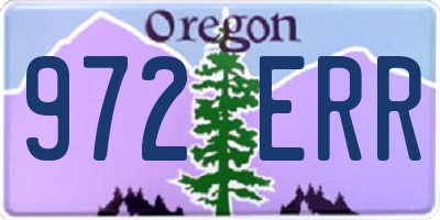 OR license plate 972ERR