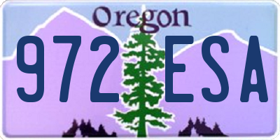 OR license plate 972ESA