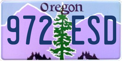 OR license plate 972ESD