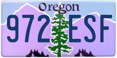 OR license plate 972ESF