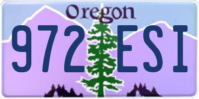 OR license plate 972ESI