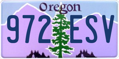 OR license plate 972ESV
