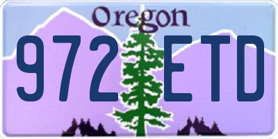 OR license plate 972ETD