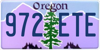 OR license plate 972ETE