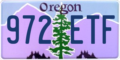 OR license plate 972ETF