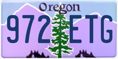 OR license plate 972ETG