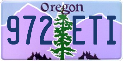 OR license plate 972ETI