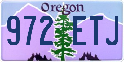 OR license plate 972ETJ