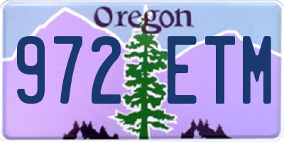 OR license plate 972ETM