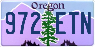 OR license plate 972ETN