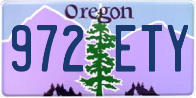 OR license plate 972ETY