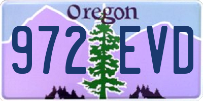 OR license plate 972EVD