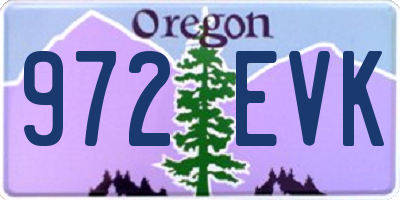 OR license plate 972EVK
