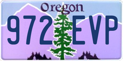 OR license plate 972EVP