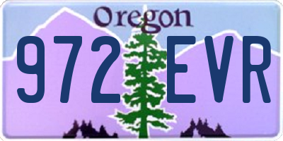 OR license plate 972EVR