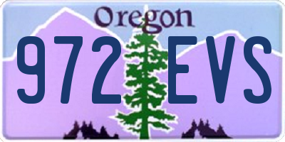 OR license plate 972EVS