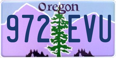 OR license plate 972EVU