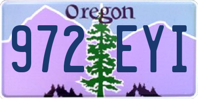 OR license plate 972EYI