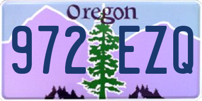 OR license plate 972EZQ