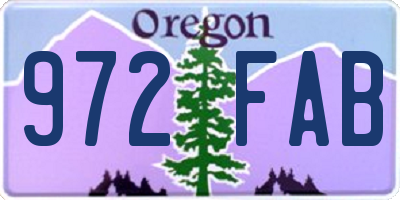 OR license plate 972FAB