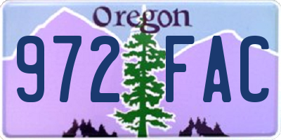 OR license plate 972FAC