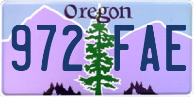 OR license plate 972FAE
