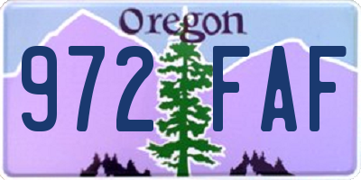 OR license plate 972FAF