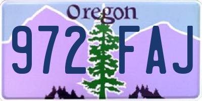 OR license plate 972FAJ