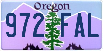 OR license plate 972FAL