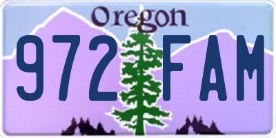 OR license plate 972FAM